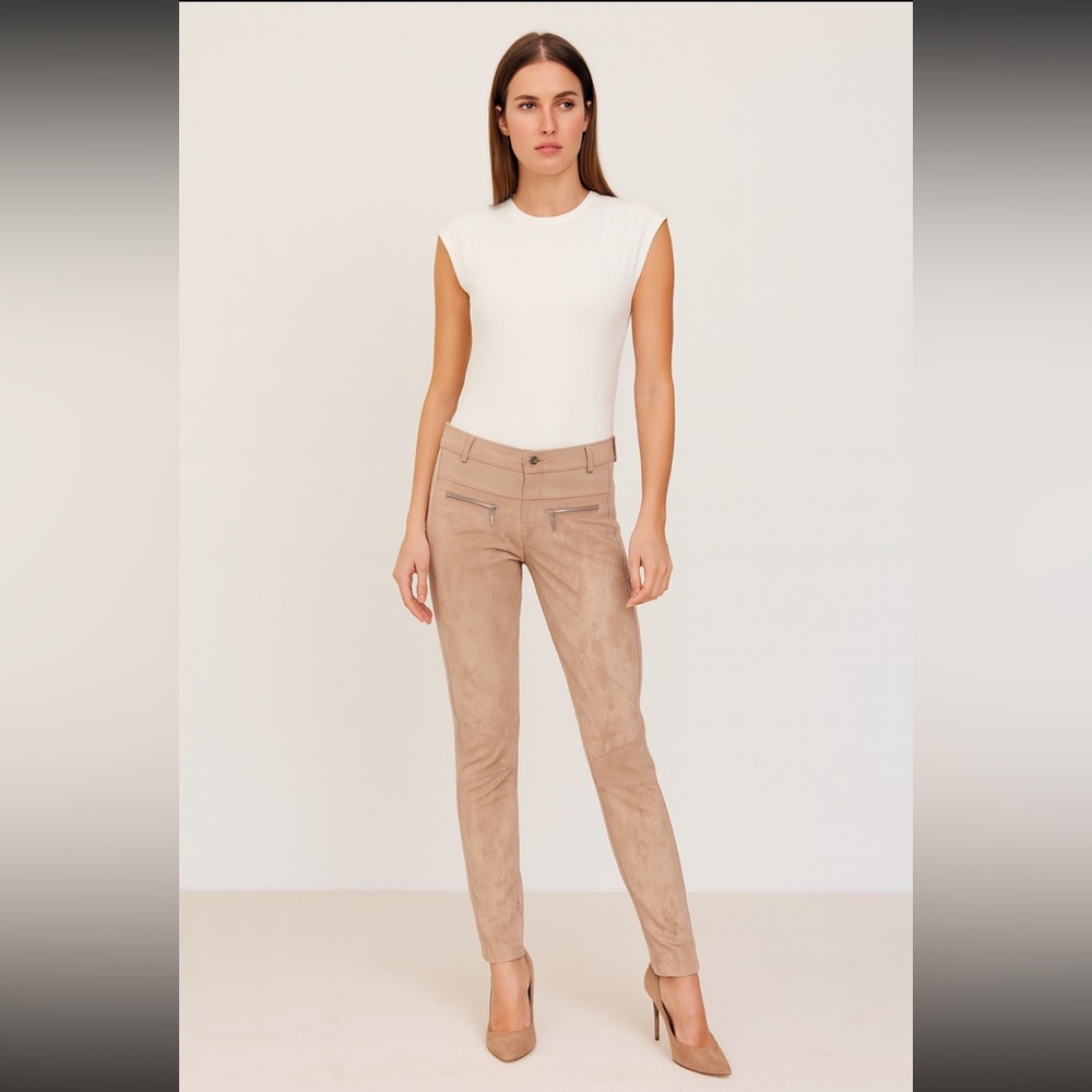 Pants sued brown beige XS